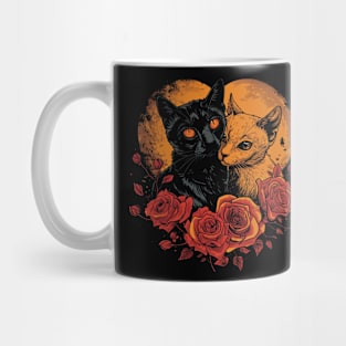 Valentine's Day Love Vintage Halloween Black Cat Witch Retro Cute Super Cool Best Gift Mug